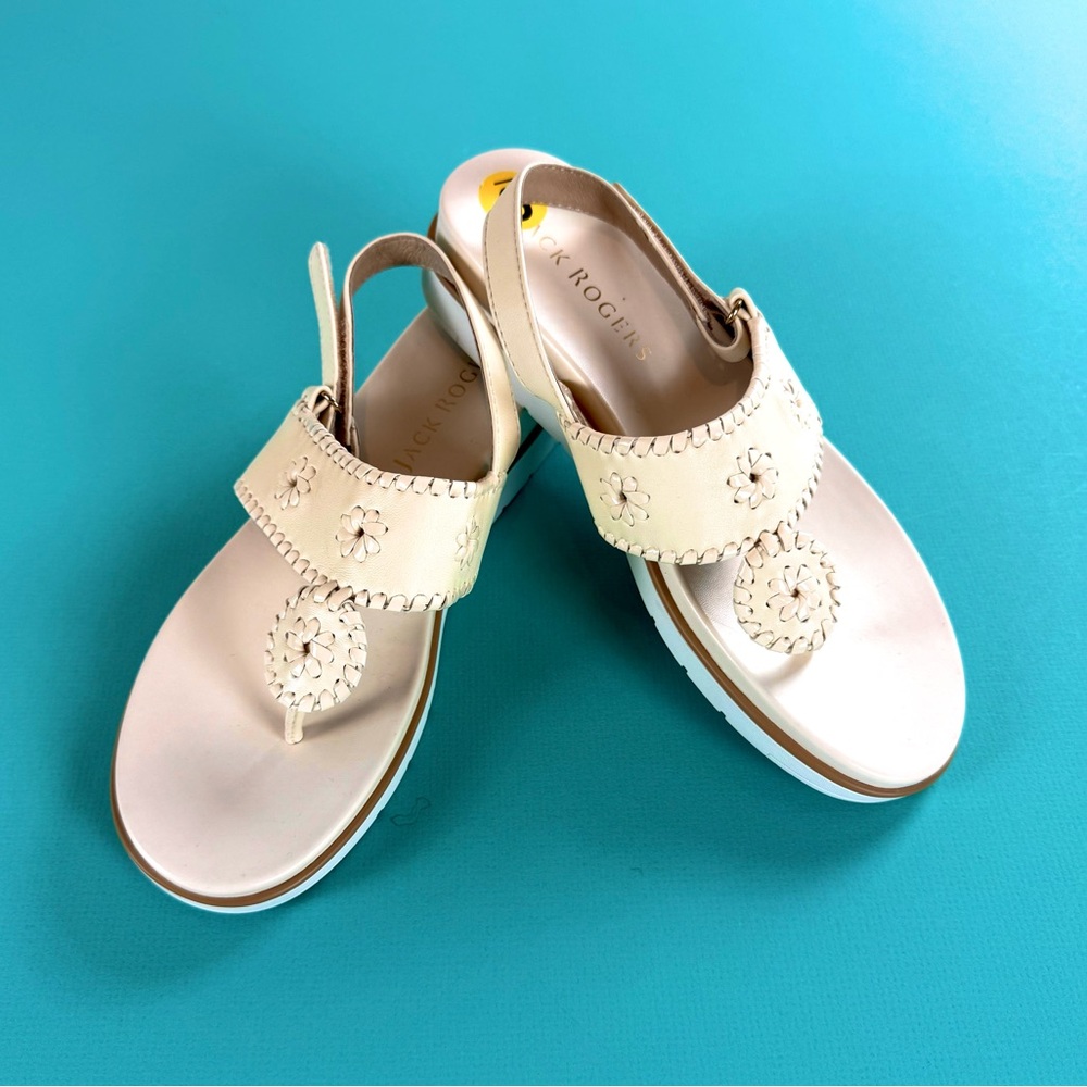 Jack Rogers Cream Sandals with Strap Size 9 NWT